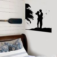 [COD] Bedroom Wall Stickers Vinyl Decal Couple Beach Mural Interior Decoration Removable LC1578