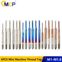 【2023】CMCP 6Pcs M1.2 M1.4 M1.6 M1.7มินิเครื่องด้ายแตะ HSS 6542เมตริกสกรูแตะเจาะบิตตรงขลุ่ยเสียบแตะ