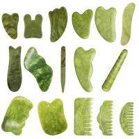 ☋☋ Natural Jade Stone Guasha Board Gouache Scraper For Body Acupoint Press SPA Acupuncture Skin Facial Care Massage Anti Aging Tool