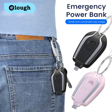 Keychain Mini Power Bank Portable Power Bank Mini Powerbank For Iphone  Android Type-c Emergency Power 1500mah