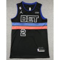 ยอดนิยม 2023 nba Detroit Pistons No. 2 Cunningham black basketball jersey