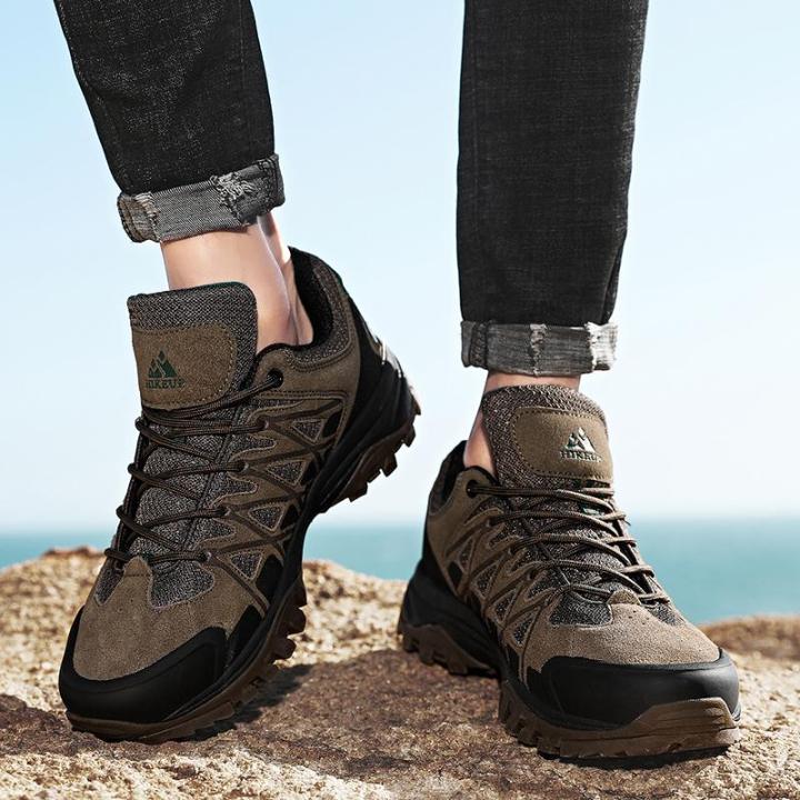รองเท้าเดินป่ากลางแจ้งสำหรับผู้ชาย-ลำลอง-กันน้ำ-ระบายอากาศได้-ออฟโรด-น้ำหนักเบา-กันลื่น-รองเท้าวิ่งที่ทนต่อการสึกหรอ-คอลเลกชันใหม่