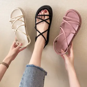 Thin ankle strap flat on sale sandals