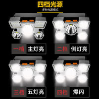 ไฟหน้าแบบใหม่ led ไฟเครื่องบินห้าหัว usb ไฟฉายขนาดเล็กแบบชาร์จไฟได้ไฟหน้าของคนงานเหมืองกลางแจ้ง