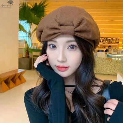 Amart เครื่องประดับศีรษะหมวกถักทรง Beanie หมวกผ้าฝ้ายวินเทจหมวกให้ความอุ่นหมวกถักทรง Beanie สไตล์ฝรั่งเศสสำหรับงานเลี้ยงคอสเพลย์