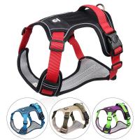 Pet Dog Harness Vest Reflective Breathable Oxford Adjustable Safety Walking Running Lead For Small Medium Large Dog Supplies Collars