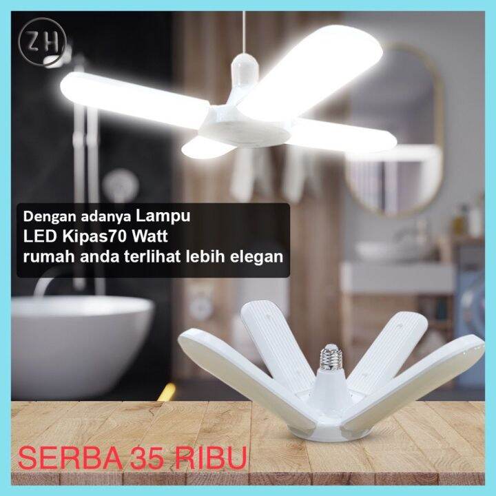 Lampu Bohlam Led Model Kipas Watt Dengan Baling Sisi Lampu Lampu Hemat Energi Lazada