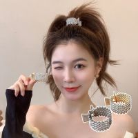 Fashion Rhinestone Hair Clip For Women Simple Pearl Hairpin High Ponytail Holder Hair Claw Styling Tools Hair Accessories