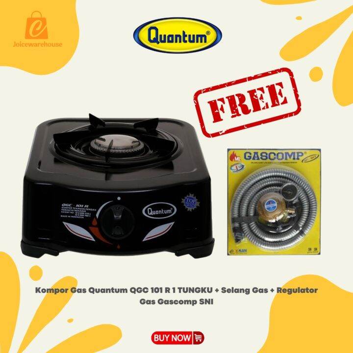 Kompor Gas Quantum QGC 101 R 1 TUNGKU + Selang Gas + Regulator Gas