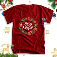 【New】oversize T-shirt เสื้อยืด พิมพ์ลาย Merry Christmas แฟชั่นสตรี | เครื่องประดับคริสต์มาส A2930 | เสื้อยืด สําหรับผู้ใหญ่ชา