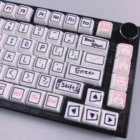 126 Keys Graffiti Keycap XDA Profile PBT Keycaps for Mechanical Custom Anime Caps Set Tester68 Rk61