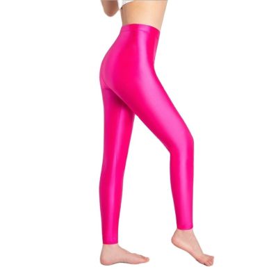 【CW】 lady Fluorescent Color Leggings Pants Women 39;s Silk Elastic Multicolor