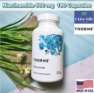 ไนอาซินาไมด์ วิตามินบี 3 Niacinamide 500 mg  180 Capsules - Thorne Research Vitamin B3 #B-3