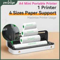 Peripage A40 Portable A4 Printer Mini Inkless Thermal Paper Wireless Bluetooth Phone Photo Printer  Document Moving Office Tools Fax Paper Rolls