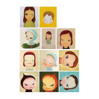 Three Ra Nara Yoomo classic painting Cosmic Girl Sleepwalking doll Stickers for DIY Laptop Luggage Waterproof Sticker