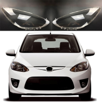 2X Car Left Headlight Shell Lamp Shade Transparent Cover Headlight Glass Headlight Lens Cover for Mazda 2 2007-2012