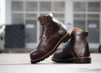 StepPro Brown Boots รองเท้าหนังแท้ หุ้มข้อ หัวเหล็ก พื้นกันน้ำมัน Code 938Pbr