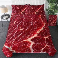 BeddingOutlet Beaf Bedding Set Fresh Meat Duvet Cover Set Delicious Food Bedclothes Realistic Bedspread Cozy Home Decorations