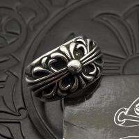 [TOP] Chrome Heart S925 Silver Medium Guardian Ring Cross Flower Ring Classic