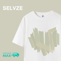 SELVZE ฉบับภาษาเกาหลีของแท่งสีเขียวลำลองแขนสั้นความรักเสื้อ Oversais สำหรับผู้หญิง