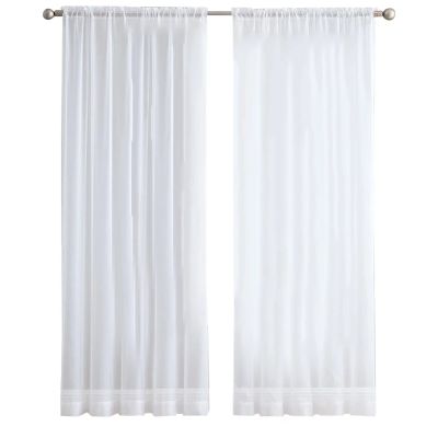 Window White Sheer Curtains 84 Inches Long 2 Panels Sheer White Curtains Clear Curtains Basic Rod Pocket Panel
