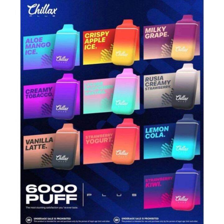 Chillax Plus 6000 puff Disposable Pod Legit 5 NIC Menthol AE Bar