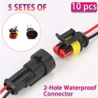 【hot】❡☋☑  10pcs Automotive Male Female Electrical Connectors Plug 2-Pin Way With Wire Car Motorcycle