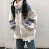 Female lambs wool coat wet winter ins han edition students loose with thick cotton-padded clothes new joker plus wool fleece