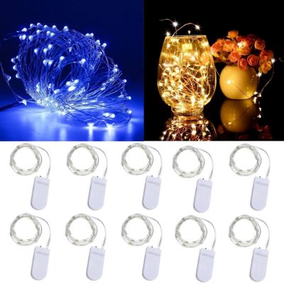 10pcs Led Wire Lights Battery Powered String Wedding Indoor Decoration Garland