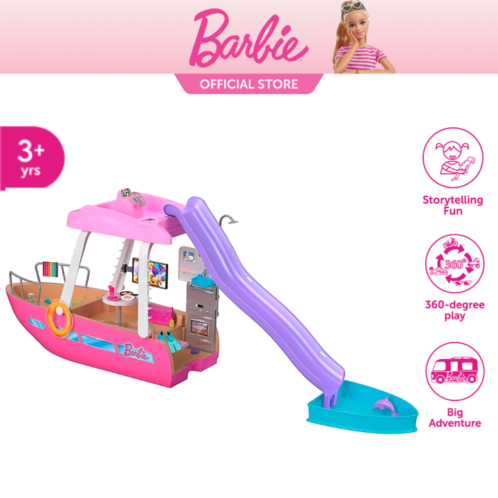 Barbie Dream Boat Playset with 20+ Pretend Play Accessories Including ...