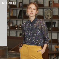 MIX-SELF เสื้อเชิ้ตกระดุมผ่าหน้าแต่งแขนระบาย รุ่น IB7312B