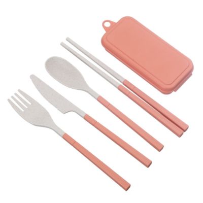 4pcs/set Travel Cutlery Portable Cutlery Box  Knife Fork Spoon Student Dinnerware Kitchen Flatware Dining Table Sets Flatware Sets