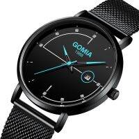 Black technology trendy brand GOMIA watch mens ultra-thin non-mechanical genuine waterproof calendar quartz