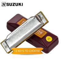 Suzuki Diatonic Harmonica,1072 Blues ฮาร์โมนิก้าไดอะโทนิก10รูไดอะโทนิคฮาร์โมนิก้าฮาร์โมนิก้าสำหรับมือใหม่