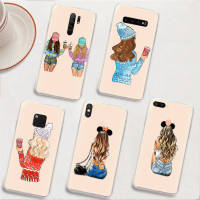 BY13 Best Friends BFF อ่อนนุ่ม โปร่งใส เคสโทรศัพท์ หรับ Samsung A34 M52 A04 M30S A23 M23 M53 M21 A54 M30 A40S A9 A14 A04S M33 Plus