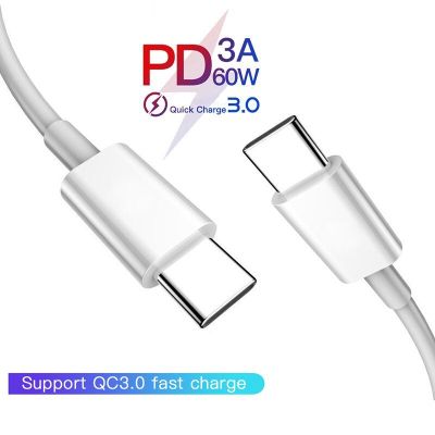 USB 3.1 Type C to USB C Cable for Samsung S10 S9 Note 8 9 60W PD Quick Charge 4.0 5A USB-C Fast Charger Cable for MacBook Pro Wall Chargers