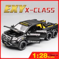 Scale 1/28 X-class EXY 6X6 Pickup Metal Diecast Alloy Toy Cars Models Trucks For Boys Children Kids Off-road Vehicles Collection