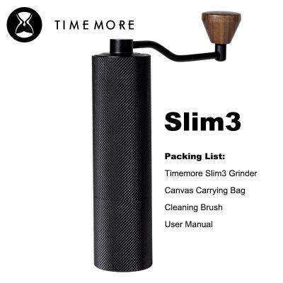 TIMEMORE บางพลัส/Slim3 Penggiling Kopi แมนนวลพกพาได้ชง &amp; เครื่องมือบดปรับความหยาบของเครื่องบดกาแฟเอสเปรสโซ่ TT ร้านค้า