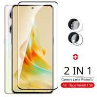 (2-In-1) ปกป้องหน้าจอสำหรับใส OPPO Reno8 T/ A1 Pro 5G ฟิล์มกระจกเทมเปอร์และเลนส์กล้องถ่ายรูปป้องกันรอยขีดข่วนกันน้ำ (ด้านหน้า + ฟิล์มเลนส์)