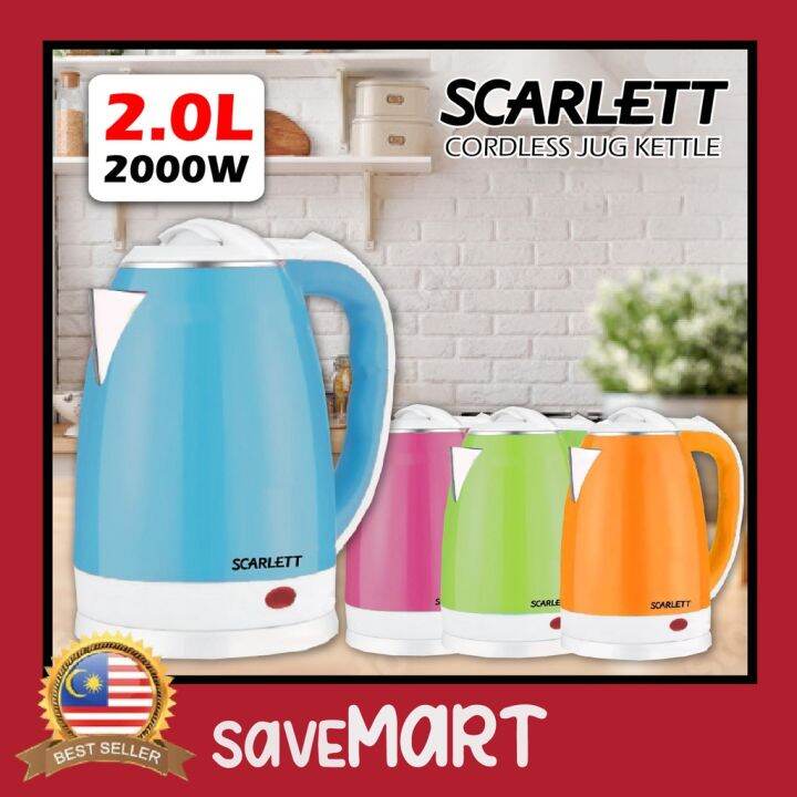 Scarlett Electric Jug Kettle Cordless Detachable Automatic Switch 2.0L