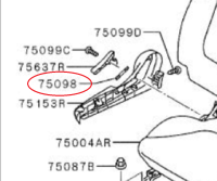 ฝาครอบคันปรับเบาะ Mitsubishi  มิตซู แท้ เบิกศูนย์ รหัส 6977A330XA