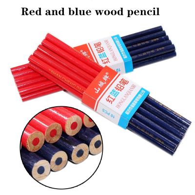 10/20pcs red and blue round rod pencil carpenters pen marking point carpenters marker