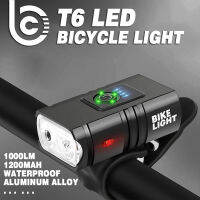 T6 LED ไฟจักรยานด้านหน้า USB ชาร์จ MTB โคมไฟจักรยานเสือภูเขา 1000LM ไฟหน้าจักรยานจักรยานไฟฉายอุปกรณ์เสริมจักรยาน