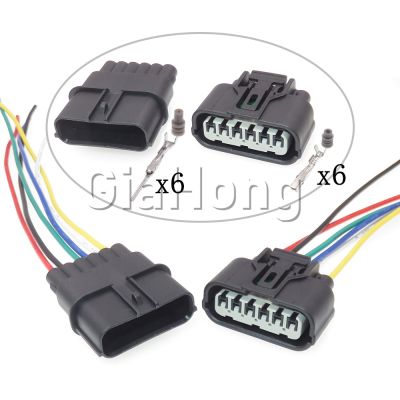 1 Set 6 Ways Waterproof Socket 6189 1012 Electrical Connector 6188 0658 Automotive Headlight/LED Driver Wire Harness Plug