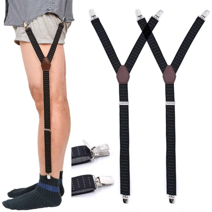 Men Shirt Socks Stays Garters Elastic Adjustable Garters Anti-slip Suspenders ND