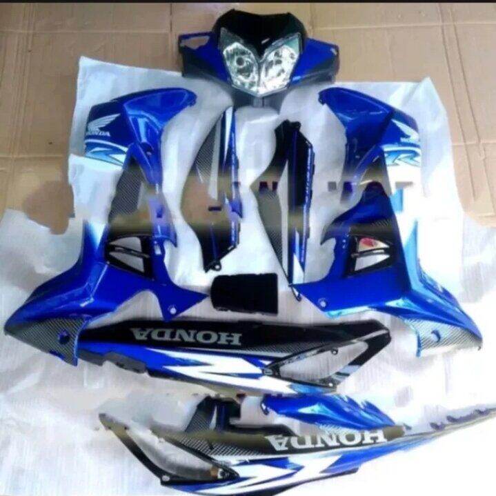 cover body full body halus plus reflektor dan striping honda supra x