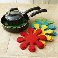 【CC】∏┇﹍  4Pcs  Flower-Shaped Pots Pans Separator Scratchproof Protectors for Table and Placemat Tools