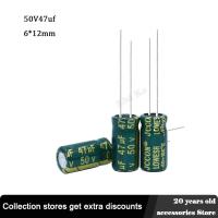 20pcs 50V 47UF 6 * 12 mm low ESR Aluminum Electrolyte Capacitor 47 uf 50 V Electric Capacitors High frequency 20%