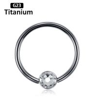1PS G23 Titanium  BCR ball clip ring With drilling Nose Ring Earring milk ring female ring multi-purpose ring human piercing