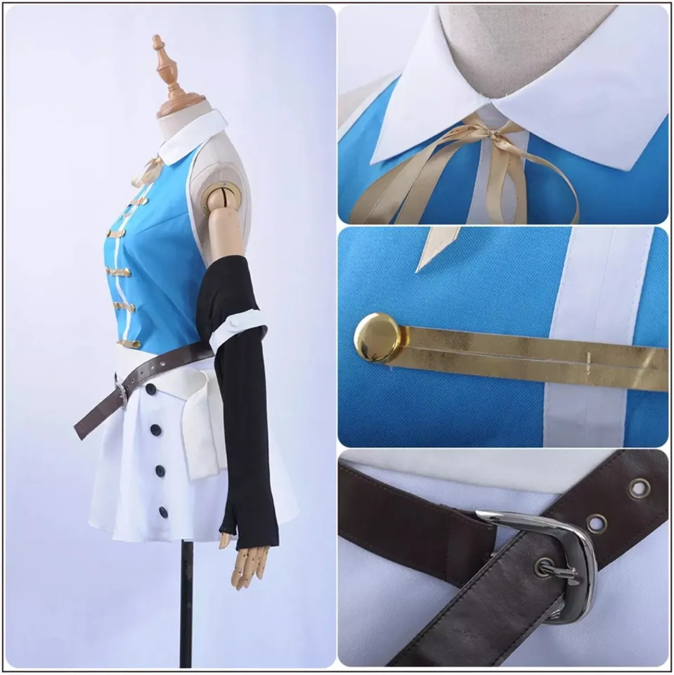 Anime Fairy Tail Cosplay Costume Lucy Heartfilia Backless Polyester Adult  Women